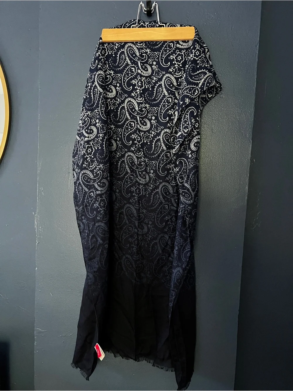 Altea Navy Paisley Ombré Soft Lightweight Scarf